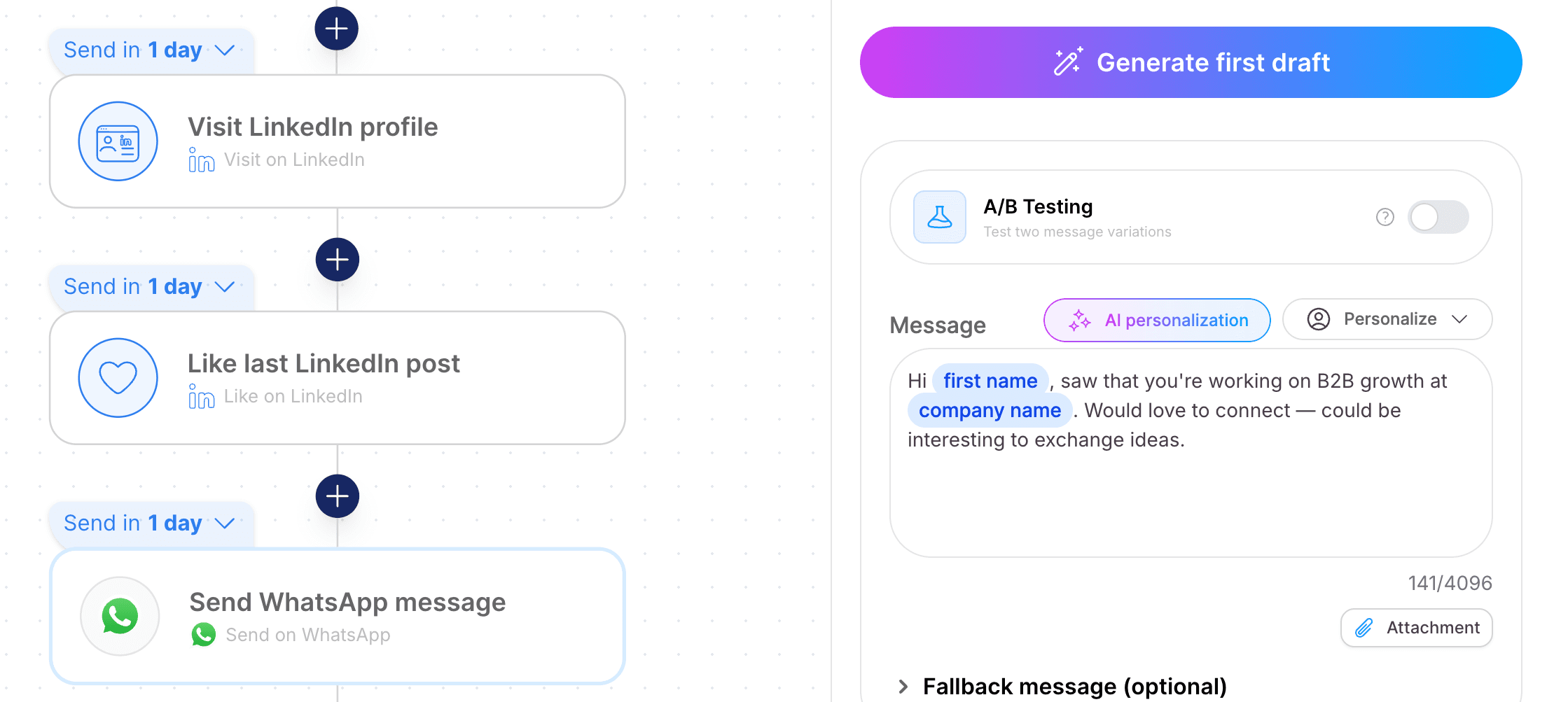 Reach prospects on WhatsApp, let AI score your leads